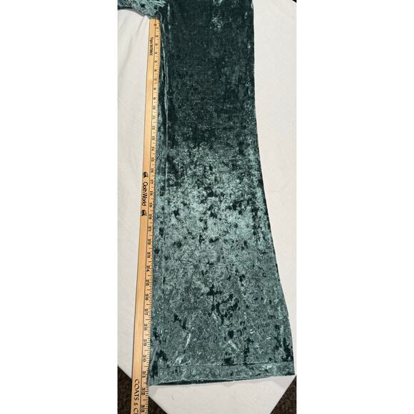 Free People Night Fever Jumpsuit Crushed Velvet Teal Size Small NWT - Picture 11 of 15